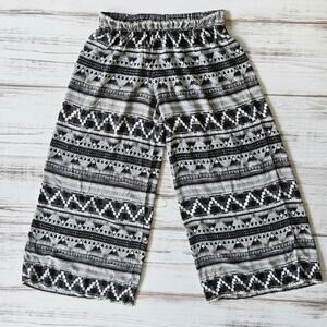 Mossimo Black White and Gray Boho Print Wide Leg Pants sz XL